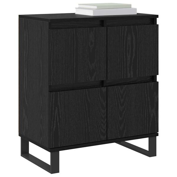 vidaXL Credenza 2 pcs Rovere Nero 60 x 35 x 70 cm