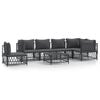 vidaXL Set Salotto da Giardino 7 pz con Cuscini Antracite in Acciaio