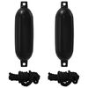 vidaXL Fendini per barche 2 pz &Oslash; 16 x 58 cm Nero PVC