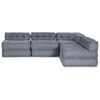vidaXL Divano modulare 4 pcs Grigio Tessuto