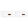 vidaXL Comodini a Muro 2 pz Bianco Lucido 35x35x20 cm