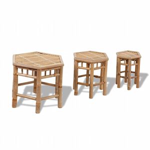 vidaXL Sgabelli da Giardino 3 pz in Bamb&ugrave;