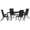 vidaXL Set da Pranzo per Giardino 5 pcs Caff&egrave; nero
