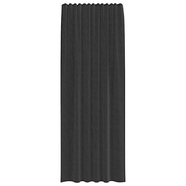 vidaXL Tende in Voile con Tasche per Aste 2 pz Nero