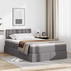 vidaXL Letto con contenitore e LED Grigio 120 x 190 cm Pelle Sintetica