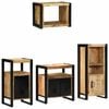 vidaXL Set di mobili per il bagno 4 pz Marrone e Nero