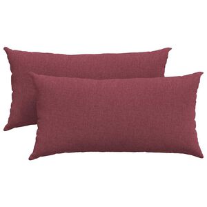 vidaXL Cuscini da Divano 2 pcs Rosso Vino 80 x 40 cm Tessuto