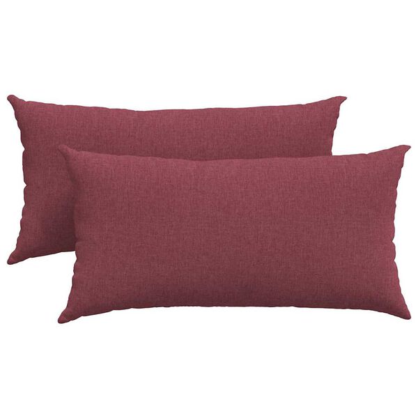 vidaXL Cuscini da Divano 2 pcs Rosso Vino 80 x 40 cm Tessuto