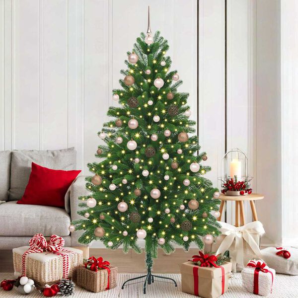 vidaXL Albero di Natale con 300 LED con supporto Verde 180 cm PE