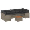vidaXL Set Divano da Giardino 8 pz con Cuscini Grigio in Polyrattan