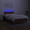 vidaXL Letto a Molle Materasso e LED Marrone Scuro 120x200 cm Tessuto
