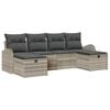 vidaXL Set di divani 6 pz Grigio chiaro polyrattan