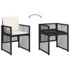 vidaXL Set da Pranzo da Giardino 7 pz Nero con Cuscini in Polyrattan