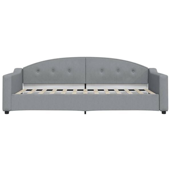 vidaXL Divano Letto con Materasso Grigio Chiaro 90x200 cm in Tessuto