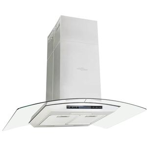 vidaXL Cappa a Isola 90cm con Display LCD e Sensore Touch 756 m&sup3;/h LED