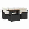 vidaXL Set Divano da Giardino 5 pz Nero e crema