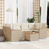 vidaXL Set Divani da Giardino 7 pz con Cuscini Beige in Polyrattan