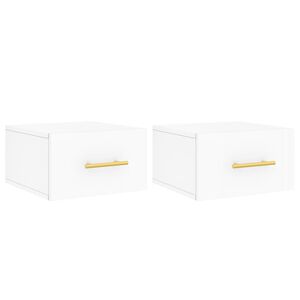 vidaXL Comodini a Muro 2 pz Bianchi 35x35x20 cm