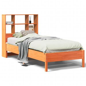 vidaXL Letto Libreria senza Materasso Marrone Cera 100x200 cm in Pino