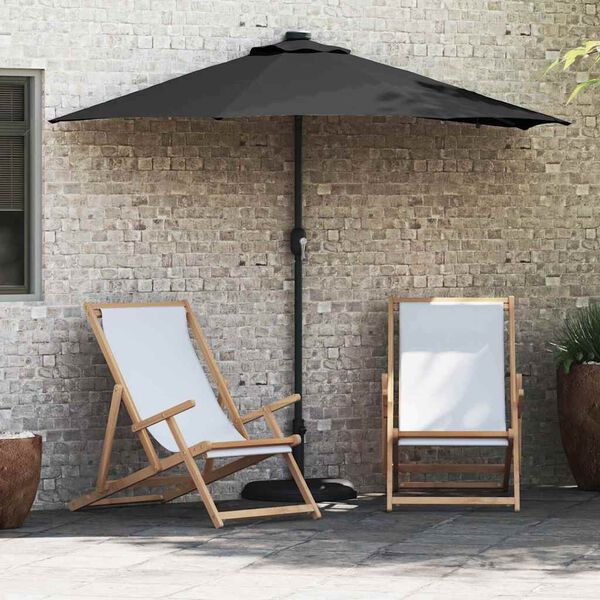 vidaXL Ombrello da giardino Nero 294 x 150 x 223 cm