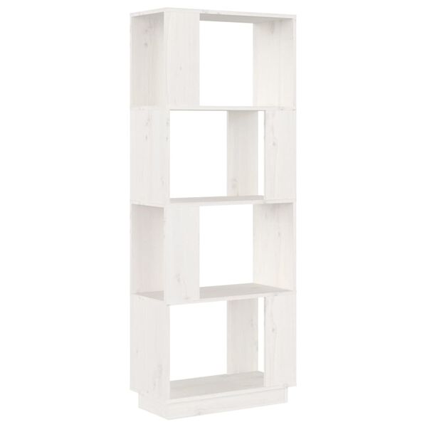 vidaXL Libreria/Divisorio Bianco 51x25x132 cm Legno Massello di Pino