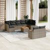 vidaXL Set Divano da Giardino 10 pz con Cuscini Grigio in Polyrattan