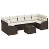 vidaXL Set di divani 8 pz Marrone e Crema polyrattan