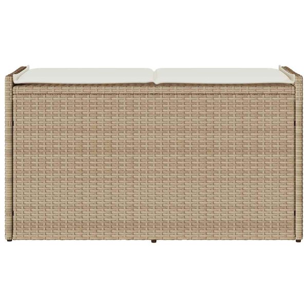 vidaXL Cassapanca da Esterno con Cuscino Beige 100 cm in Polyrattan