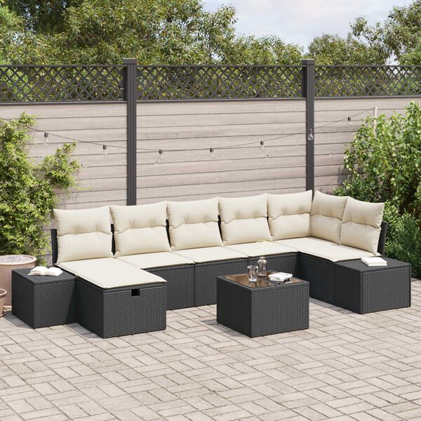 vidaXL Set di divani con cuscino 8 pcs polyrattan