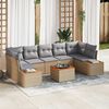 vidaXL Set Divano da Giardino con cuscino 8 pcs Beige Poly Rattan