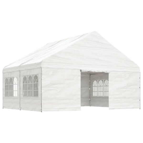 vidaXL Gazebo con Tetto Bianco 4,46x5,88x3,75 m in Polietilene