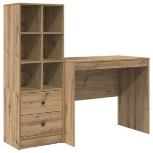 vidaXL Scrivania Rovere artigianale 135,5 x 50 x 127 cm 2 pz