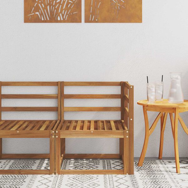 vidaXL Divano Angolare da Esterno Legno di Acacia Massello Naturale