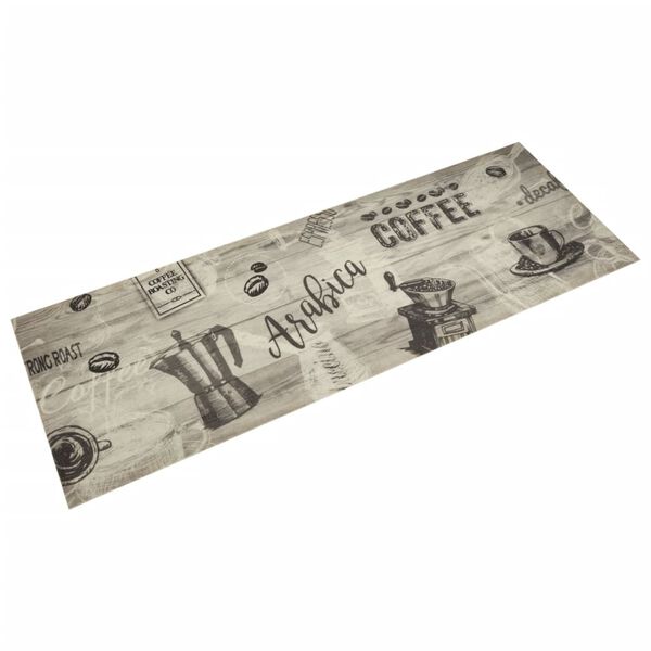 vidaXL Tappeto da Cucina Lavabile Grigio Caff&egrave; 60x180 cm in Velluto