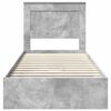 vidaXL Letto con Contenitore con testiera Grigio cemento 90 x 200 cm