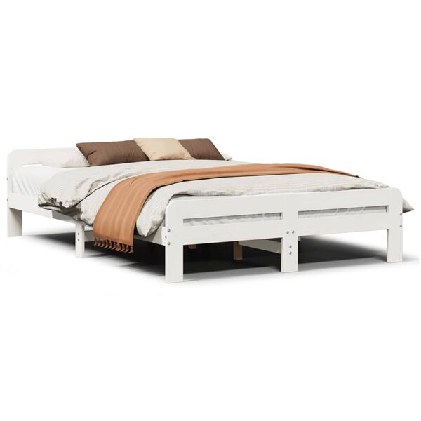 vidaXL Letto senza Materasso Bianco 140x200 cm Legno Massello di Pino