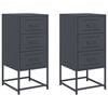 vidaXL Comodini 2 pz Antracite 36x39x78 cm in Acciaio