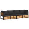 vidaXL Set Divani da Giardino 4pz con Cuscini Legno Massello di Acacia