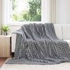 vidaXL Coperte da Pile 6 pcs Grigio scuro 240 x 220 cm Panno