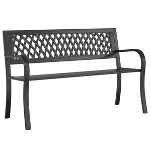 vidaXL Panca da Giardino Nera 120 cm Acciaio