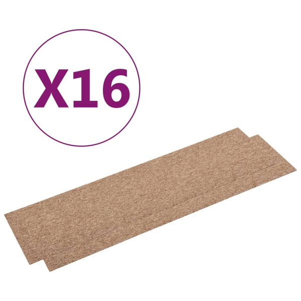 vidaXL Quadrotte di Moquette 16 pz 4 m&sup2; 25x100 cm Beige