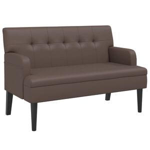 vidaXL Panca con Schienale Marrone 112x65,5x75 cm in Similpelle