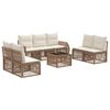 vidaXL Set Divano da Giardino 8 pcs Beige e Bianco Crema polyrattan
