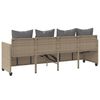 vidaXL Lettino Prendisole con Cuscini Beige in Polyrattan