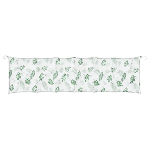 vidaXL Cuscino Panca da Giardino Motivo a Foglie 200x50x7 cm Tessuto