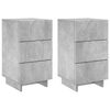vidaXL Armadio da Notte 2 pcs Grigio Cemento 33,5 x 34,5 x 60 cm