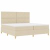 vidaXL Letto a molle con materasso Crema 200 x 200 cm Tessuto