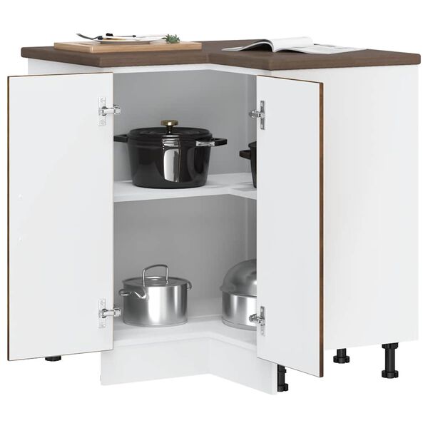 vidaXL Base ad Angolo Cucina Porto Rovere Fumo in Legno Multistrato