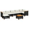vidaXL Set Divani da Giardino con Cuscini 8 pz Nero in Polyrattan