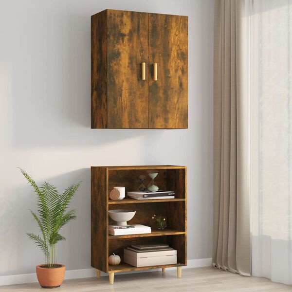 vidaXL Armadietto Pensile a Parete Rovere Fumo 69,5x34x90 cm